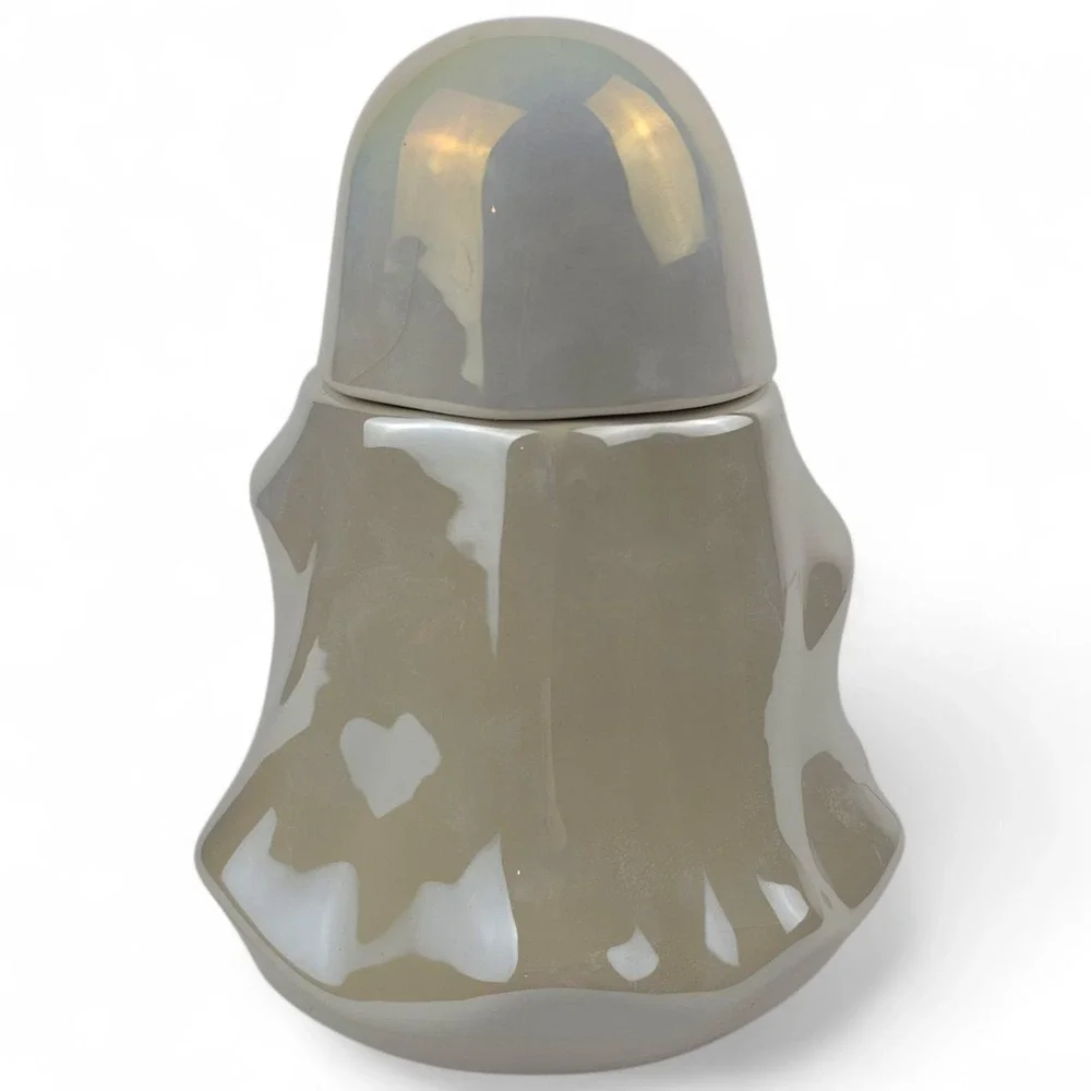 Target Halloween Iridescent Ceramic Ghost Candy Jar Novelty Vessel Decor 7